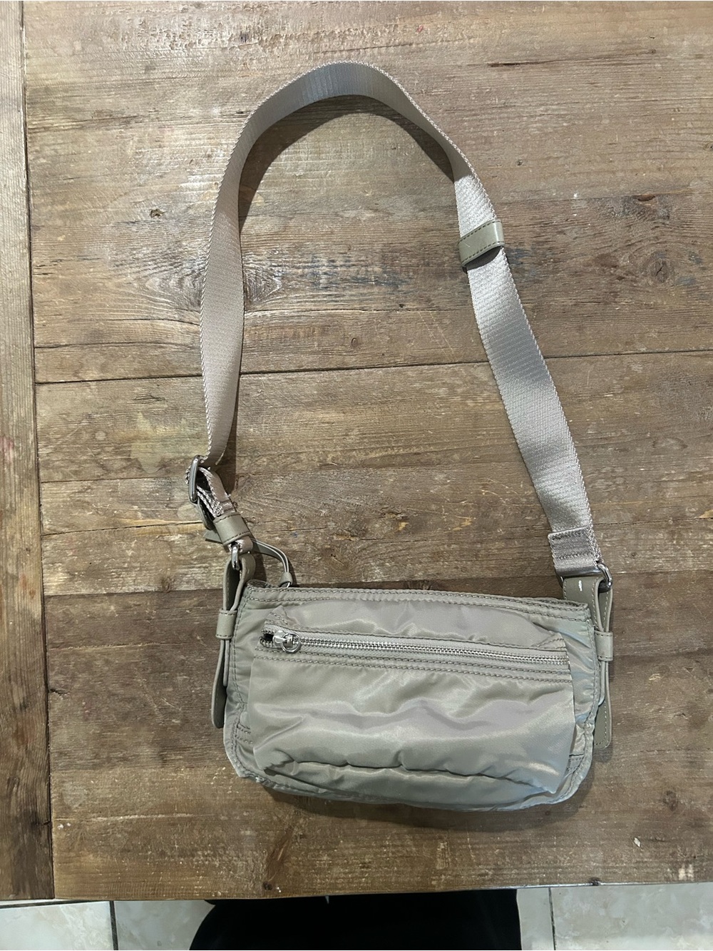 Lacoste mini Shoulder/Crossbody Sling Bag in Light Sage